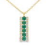 .30ct Emerald Diamond Fashion Pendants 14KT Yellow Gold