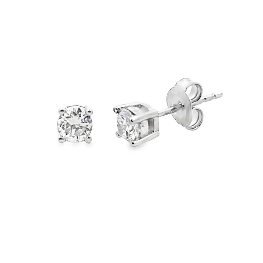 .50ct Lab Grown Diamond Stud Earrings Sterling Silver