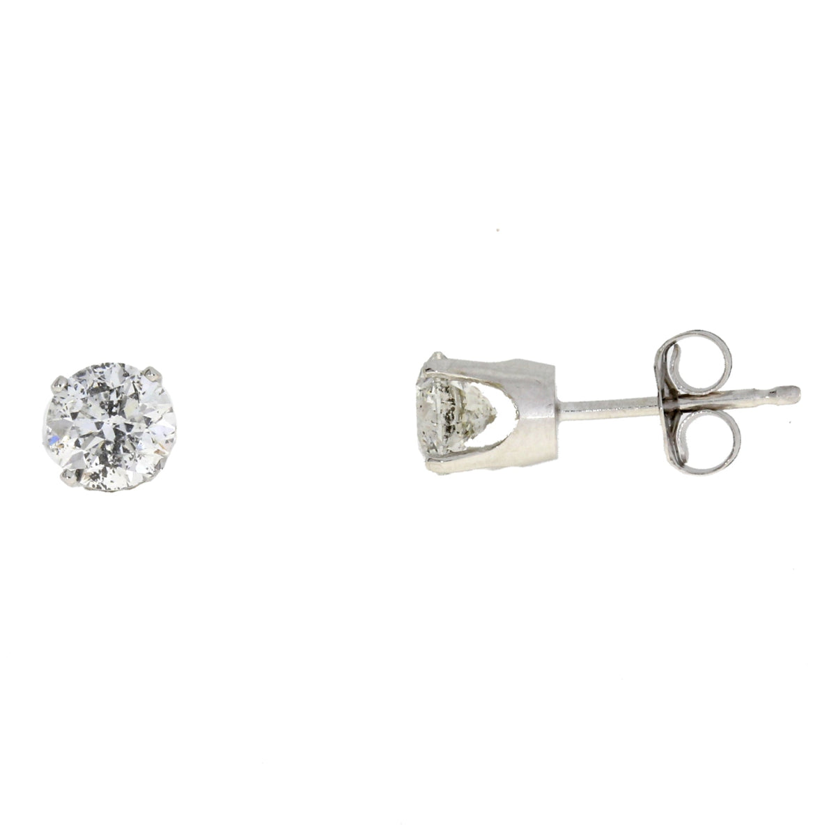 Pendientes de Diamante de 1,00ct Genuinos de Oro Blanco de 14kt
