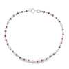 Genuine .89ct Ruby Diamond Bracelet 14KT White Gold