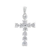 Moissanite Cross Religious Pendant Sterling Silver