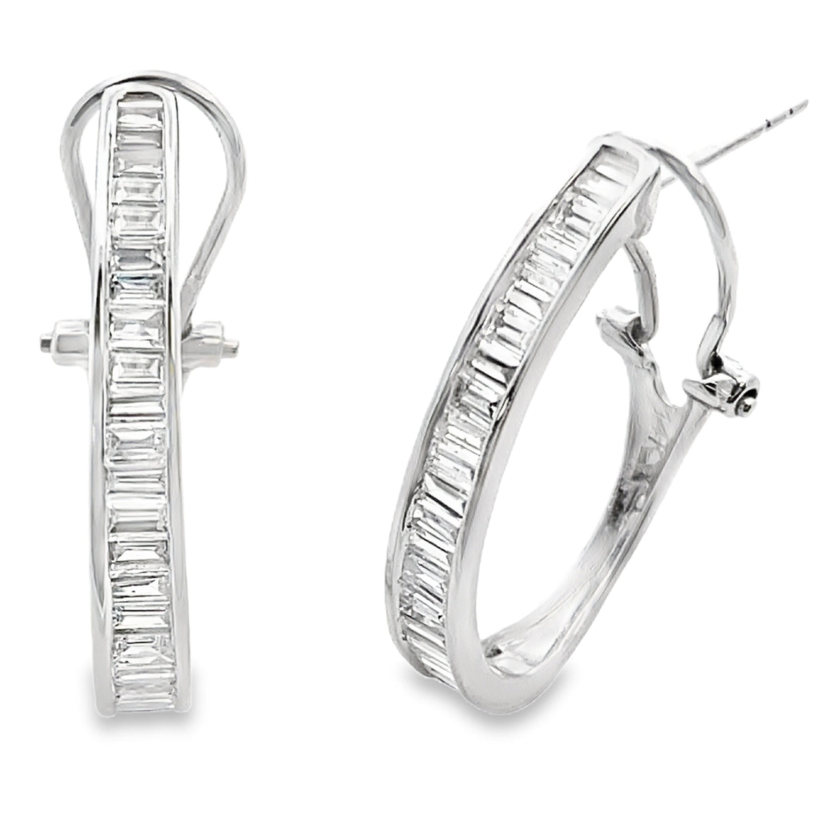Pendientes de aro de oro blanco de 14 quilates con diamantes cultivados en laboratorio de 1,00 ct