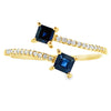 Genuine .61ct Sapphire Diamond Ring 14KT Yellow Gold
