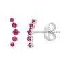 Genuine .24ct Ruby Earrings 14KT White Gold