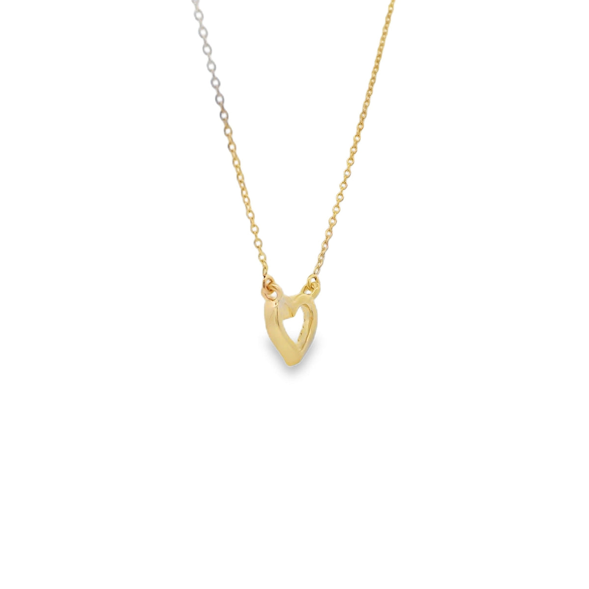 Colgante Corazón de Amor con Diamante de .03ct en Oro Amarillo de 14kt