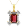 Colgantes de moda de granate y diamante de 1,87 ct en oro amarillo de 10 kt