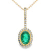 Colgantes de moda de diamante esmeralda de .46 ct en oro amarillo de 10 kt