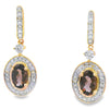 .88ct Quartz Diamond Dangle Earrings 10KT Yellow Gold
