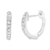 Natural .09ct Diamond Hoop Earrings 10KT White Gold
