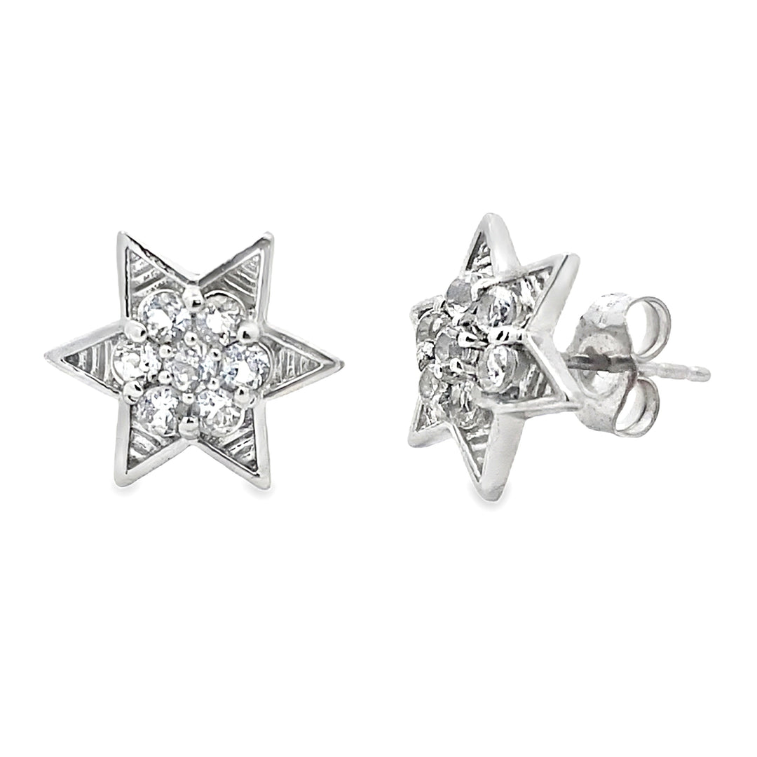 Natural .50ct White Topaz Earrings Sterling Silver