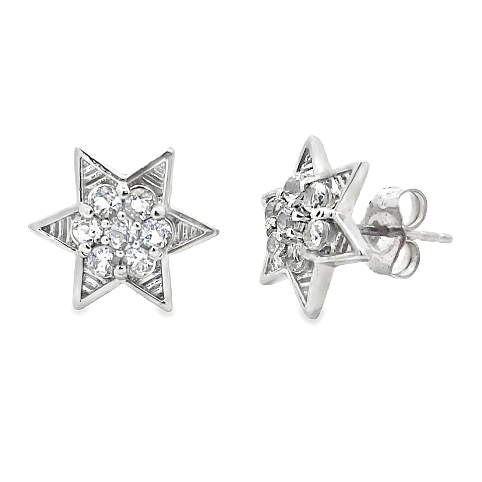 Natural .50ct White Topaz Earrings Sterling Silver