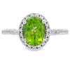 Natural Peridot Created Sapphire Ring Sterling Silver