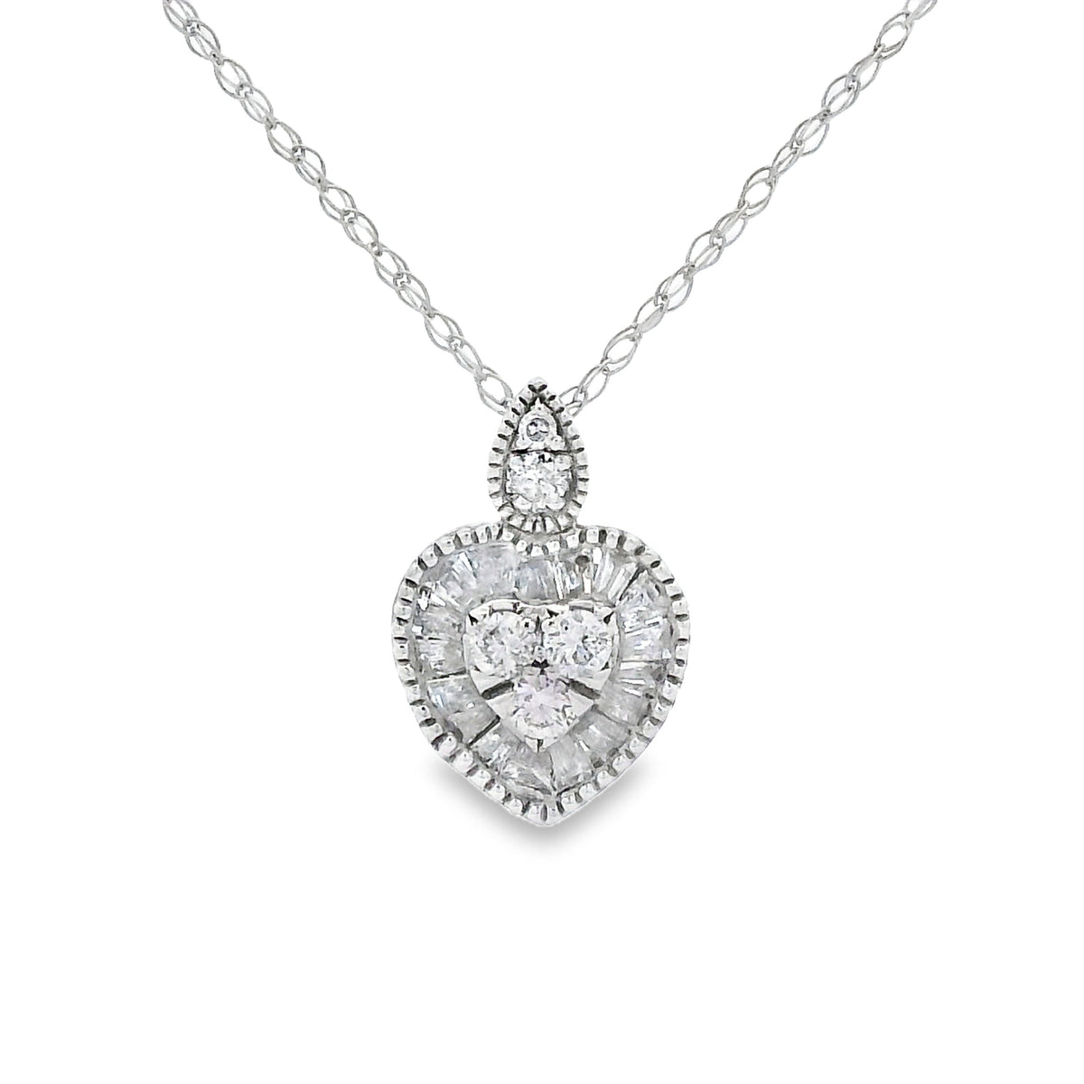 Colgantes de moda de oro blanco de 14kt con diamante natural de 0,31 ct