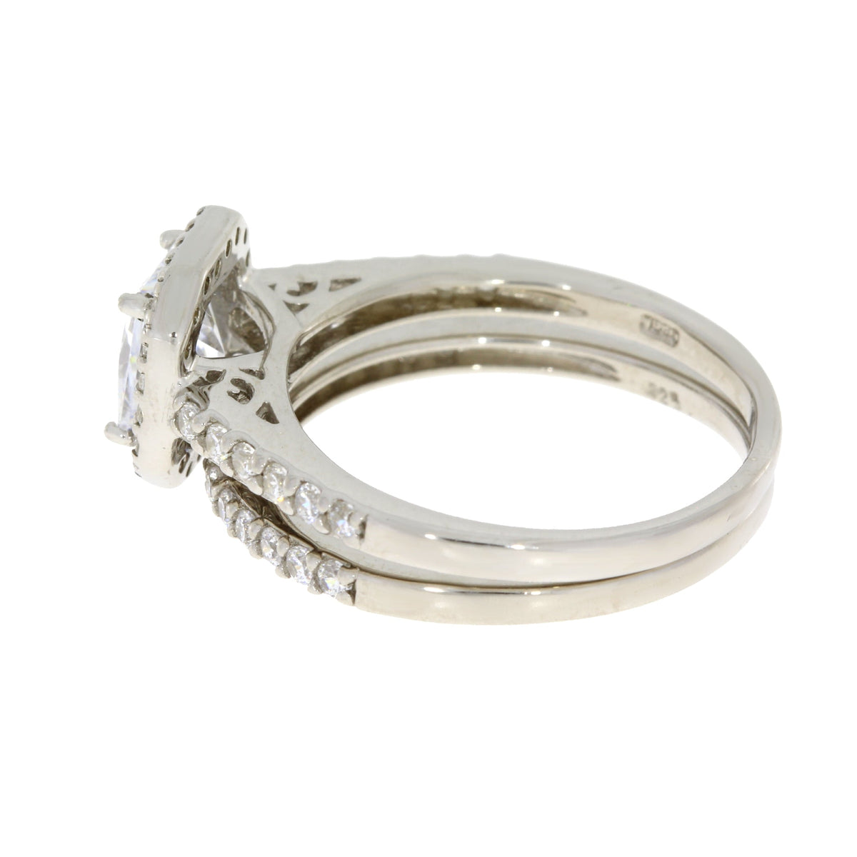 Circón cúbico natural CZ Plata de ley nupcial