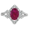 Natural 1.26ct Ruby Diamond Ring 14KT White Gold