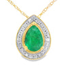 .41ct Emerald Diamond Fashion Pendants 10KT Yellow Gold