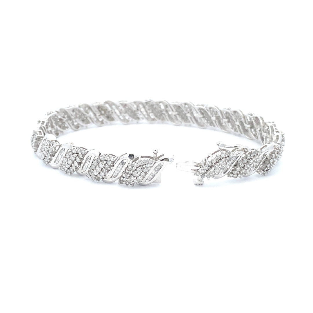 Pulsera de tenis de oro blanco de 10 quilates con diamantes genuinos de 5,00 ct