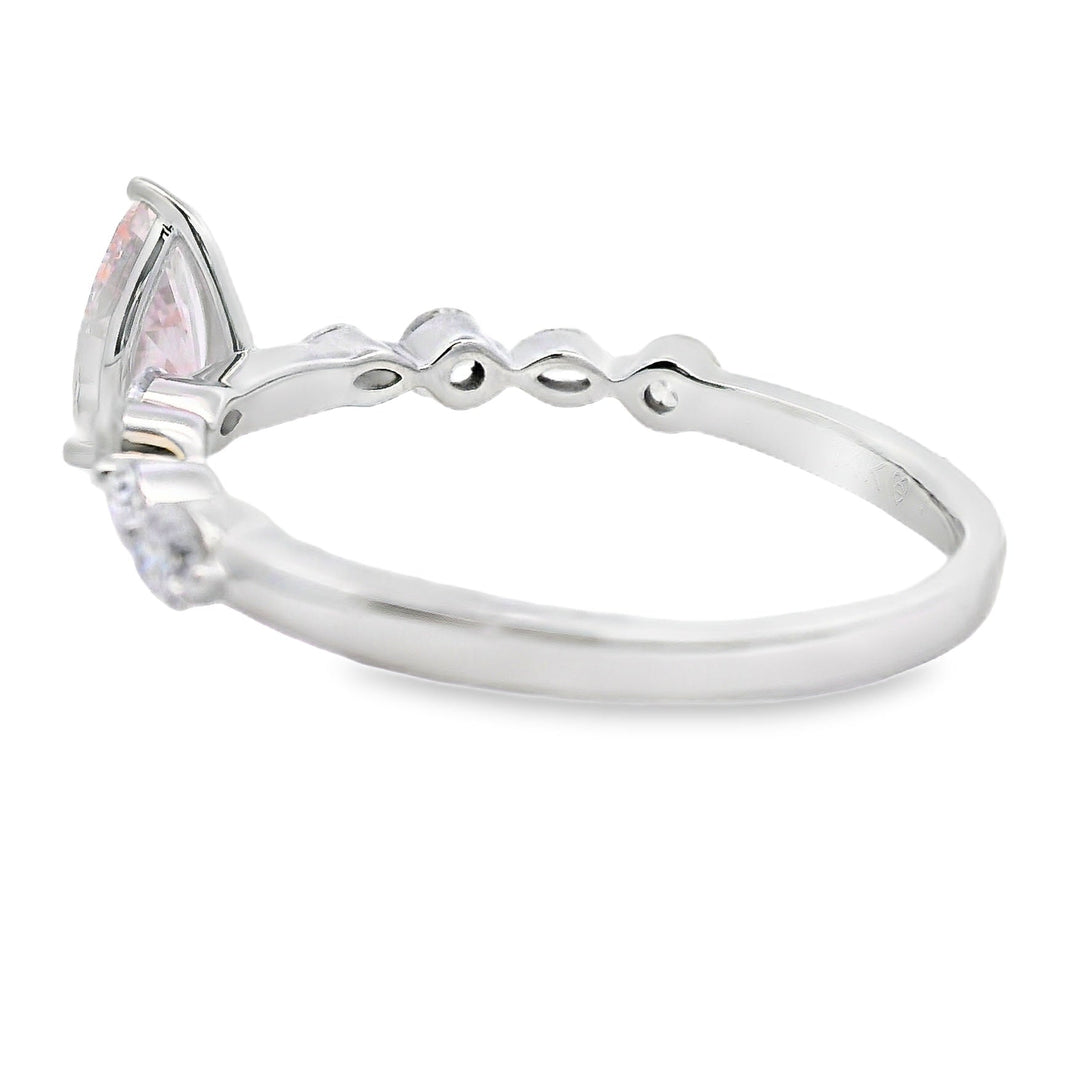 Diamante de laboratorio de 1,00 ct montura únicamente en oro blanco de 14 kt