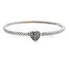 Pulsera de aro de plata de ley y oro de 18 quilates