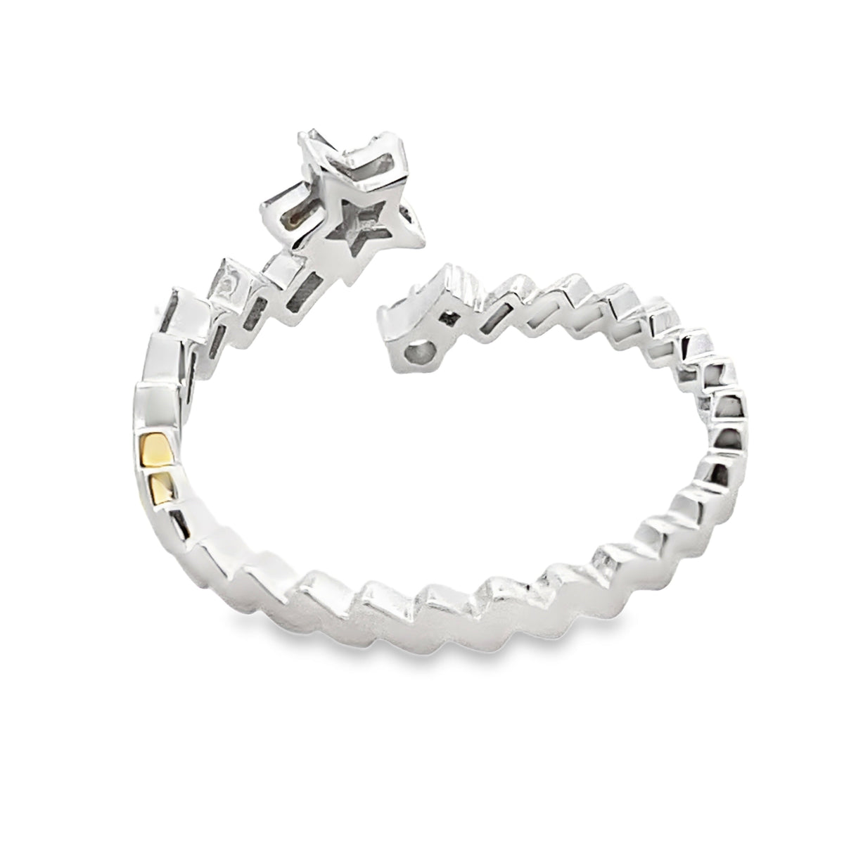 Anillo de oro blanco de 14kt con diamante natural de 0,17 ct.