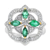 Genuine .69ct Emerald Diamond Ring 14KT White Gold