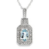 Aquamarine Diamond Fashion Pendants 10KT White Gold