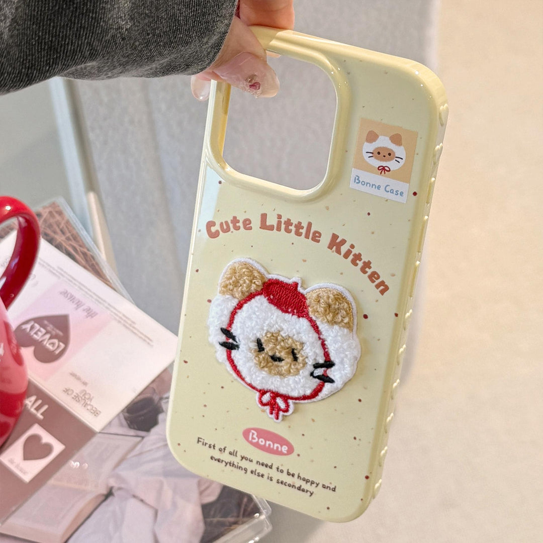 Fundas de móvil de la serie de bordados de mascotas monas