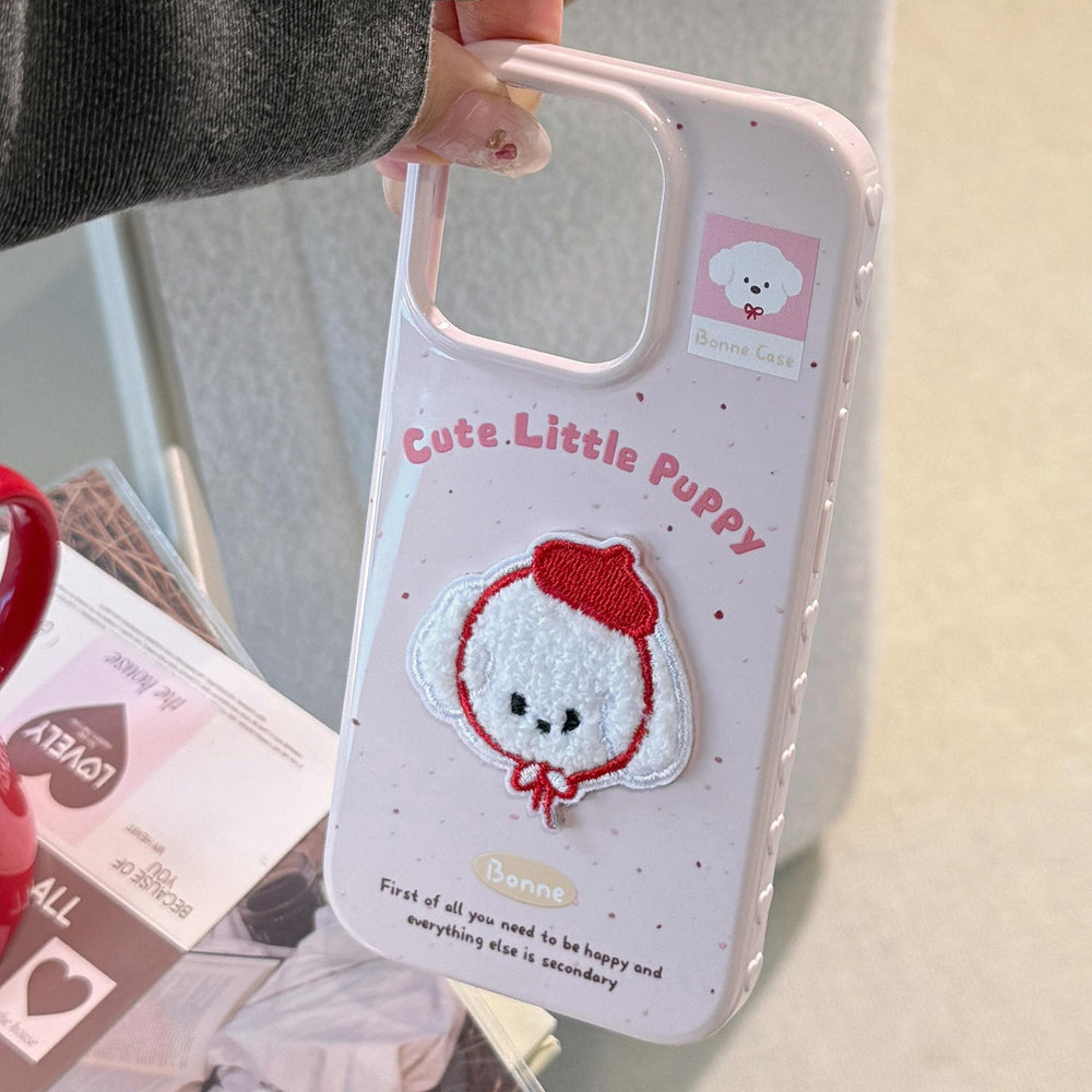 Fundas de móvil de la serie de bordados de mascotas monas
