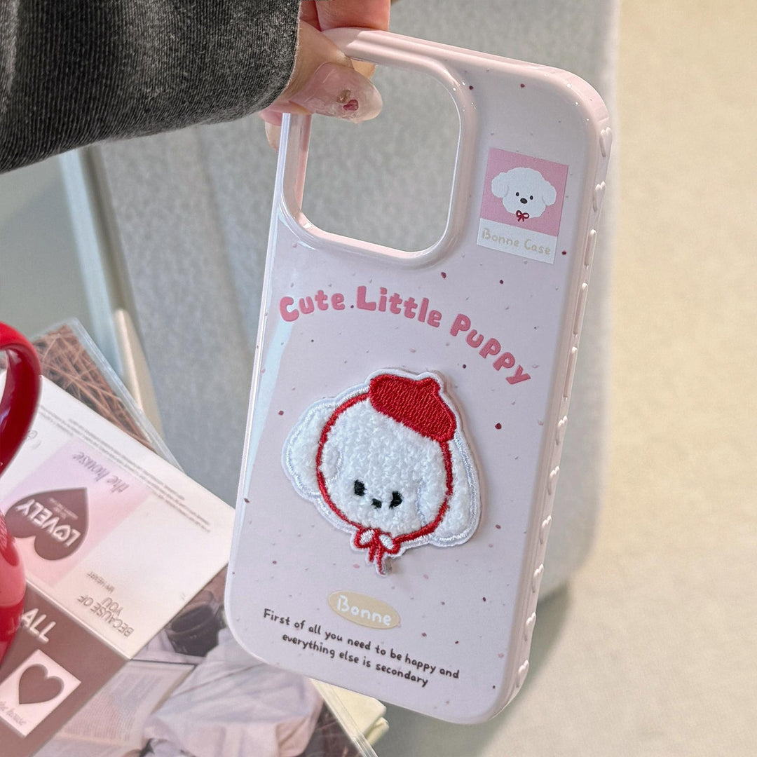 Fundas de móvil de la serie de bordados de mascotas monas