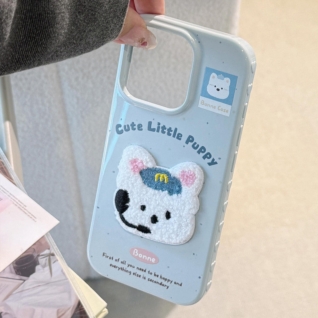 Fundas de móvil de la serie de bordados de mascotas monas