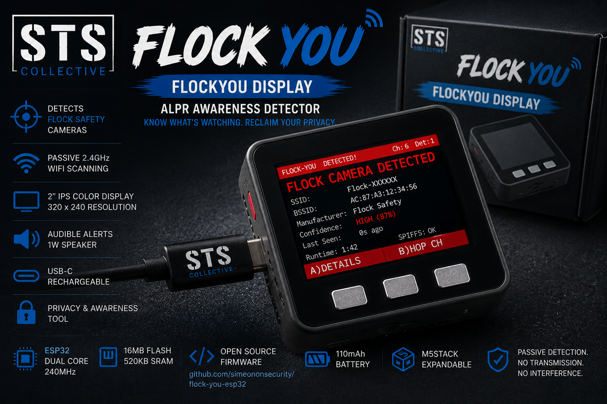 FlockYou Display | ALPR Awareness Detector with 2” IPS Screen