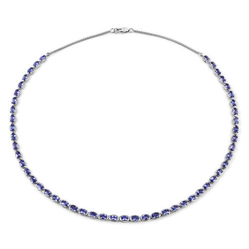 Collar de plata de ley .925 con tanzanita genuina de 10.00 quilates