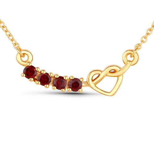 Collar de plata esterlina .925 con granate genuino de 0,32 quilates