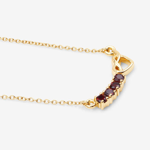 Collar de plata esterlina .925 con granate genuino de 0,32 quilates