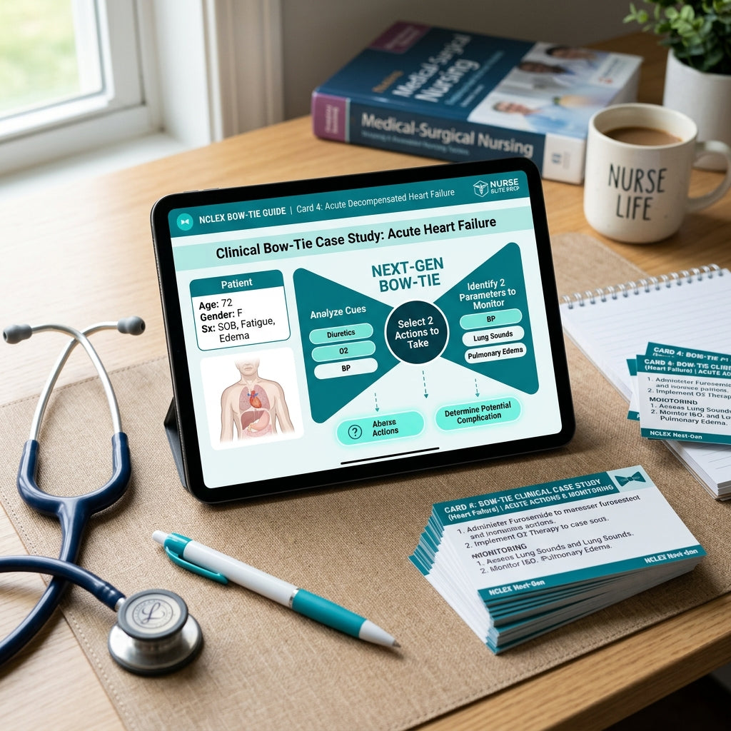 NCLEX Next-Gen Bow-Tie Clinical Study Guide Mockup