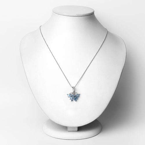 Colgante de Topacio Azul Suizo Genuino de 1.76 Quilates y Plata Esterlina .925