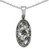 0.22 Carat Genuine Green Diamond .925 Sterling Silver Pendant