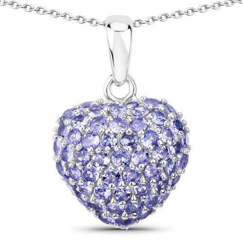 Colgante de plata esterlina .925 con tanzanita auténtica de 7,00 quilates