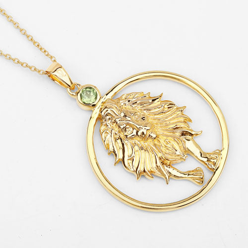 Colgante de plata de ley .925 con peridoto auténtico de 0,24 quilates