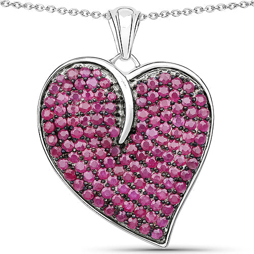 Colgante de plata esterlina .925 con rubí auténtico de 4.98 quilates