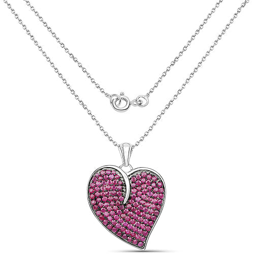 Colgante de plata esterlina .925 con rubí auténtico de 4.98 quilates