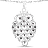 0.67 Carat Genuine Black Sapphire .925 Sterling Silver Pendant