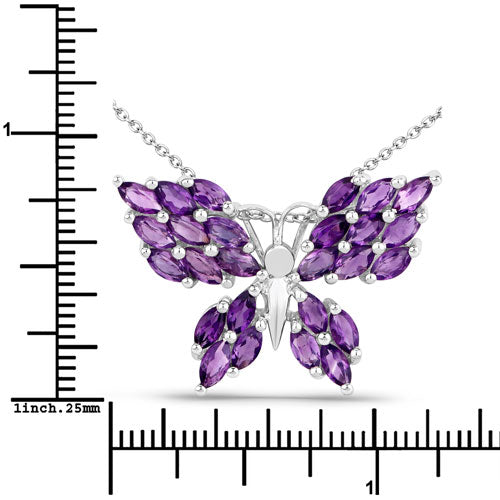 Colgante de plata de ley .925 con amatista auténtica de 3.90 quilates