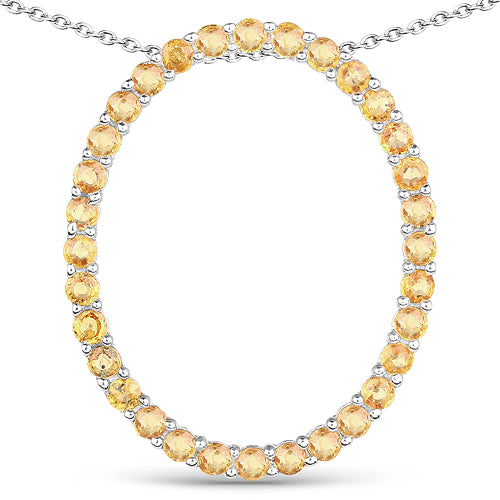 3.84 Carat Genuine Yellow Sapphire .925 Sterling Silver Pendant - image 3 of 4