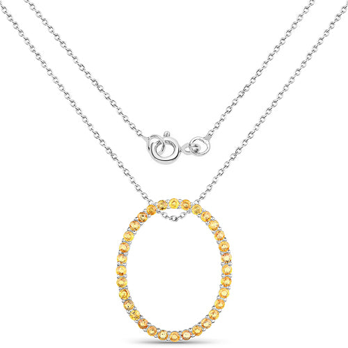 3.84 Carat Genuine Yellow Sapphire .925 Sterling Silver Pendant - image 4 of 4
