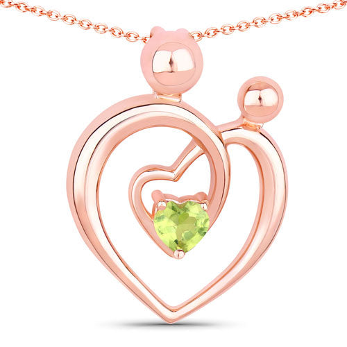 Colgante de plata de ley .925 con peridoto genuino de 0,25 quilates