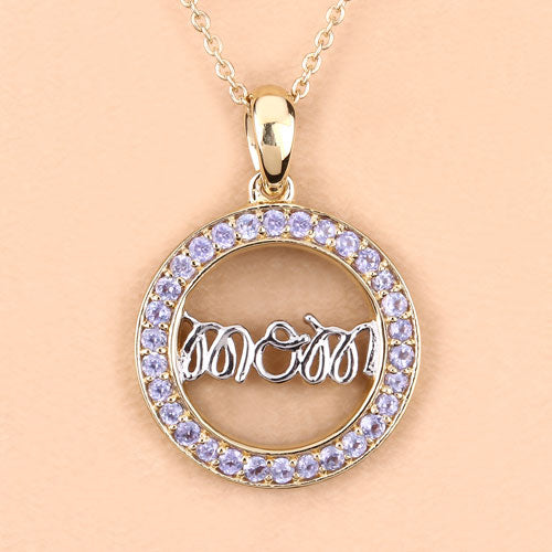 Colgante de plata de ley .925 con tanzanita genuina de 0.64 quilates