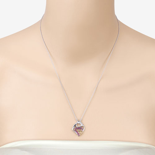 Colgante de plata de ley .925 con rubí auténtico de 0.28 quilates