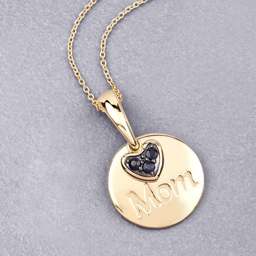 Colgante de plata de ley .925 con zafiro azul genuino de 0.20 quilates