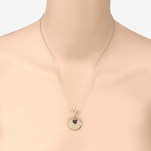 Colgante de plata de ley .925 con zafiro azul genuino de 0.20 quilates